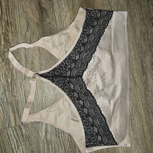 Ruby Ribbon Lace Bralette in Black and Cream